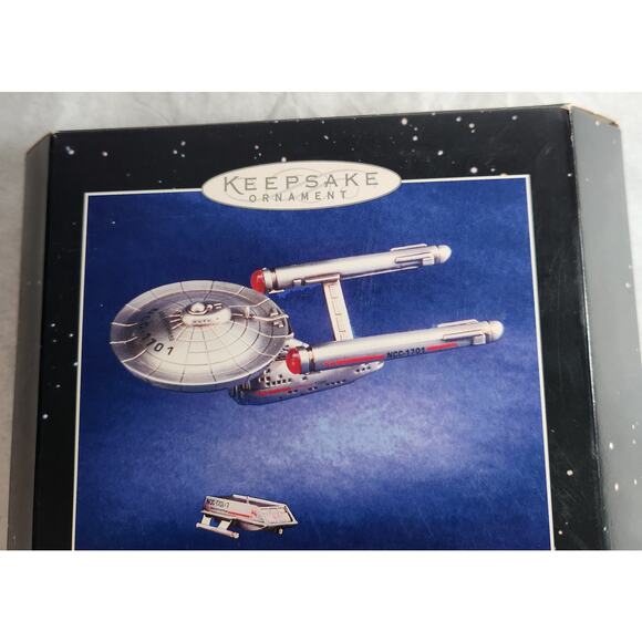 Hallmark Star Trek 30 Years Set Of 2 Ornaments With Display Case 1996 Brand New - Picture 6 of 6